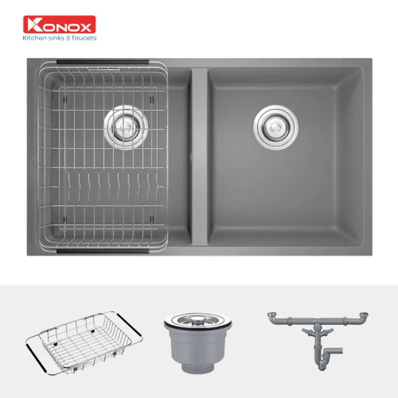 chậu rửa bát Konox Veloci 760D Grey