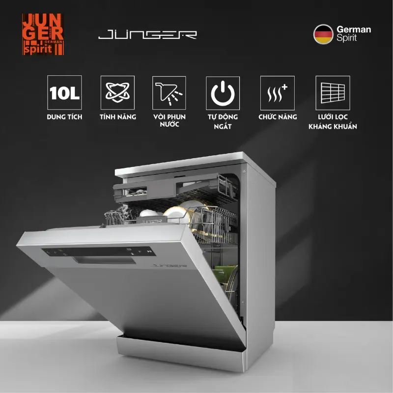 Máy rửa bát Junger DWJ-600 phù hợp nhu cầu của nhiều gia đình
